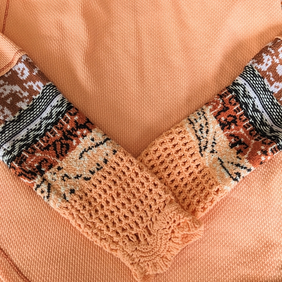 Free People Orange Long Sleeve Women's Top - Picture 6 of 6